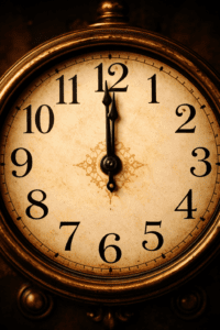 Retro clock at 11.59.